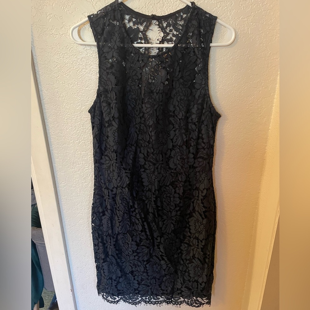 Loft Size 6 Elegant Navy Blue Lace Dress